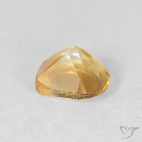 Citrine Doré vif naturelle Cœur, 0.74 ct, VVS