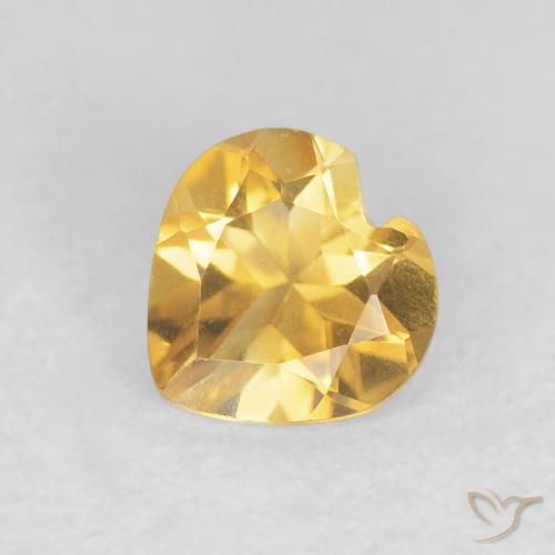 0.60ct Naturel Doré vif Citrine, Cœur, VVS