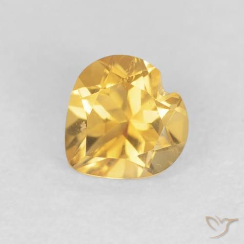 Citrine Doré vif naturelle Cœur, 0.73 ct, VVS