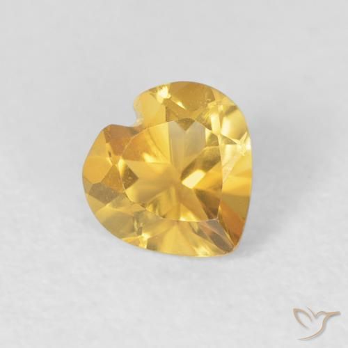 0.64ct Naturel Or moyen Citrine, Cœur, VVS