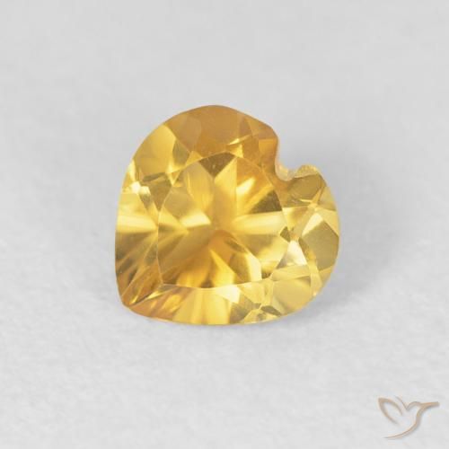 Citrine Or moyen naturelle Cœur, 0.64 ct, VVS