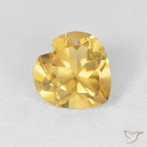Citrine Doré vif naturelle Cœur, 0.81 ct, VVS