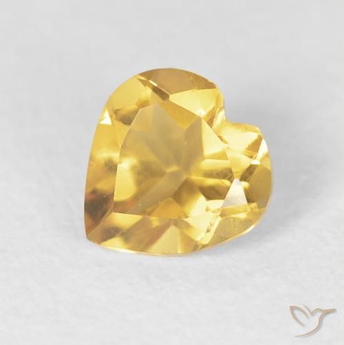 Citrine Orange Doré naturelle Cœur, 0.66 ct, VVS