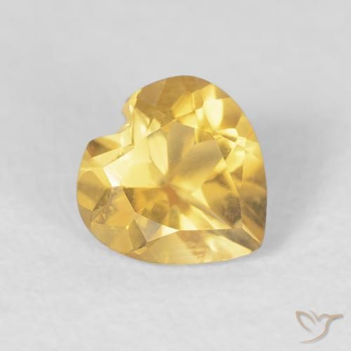 Citrine Or moyen naturelle Cœur, 0.73 ct, VVS