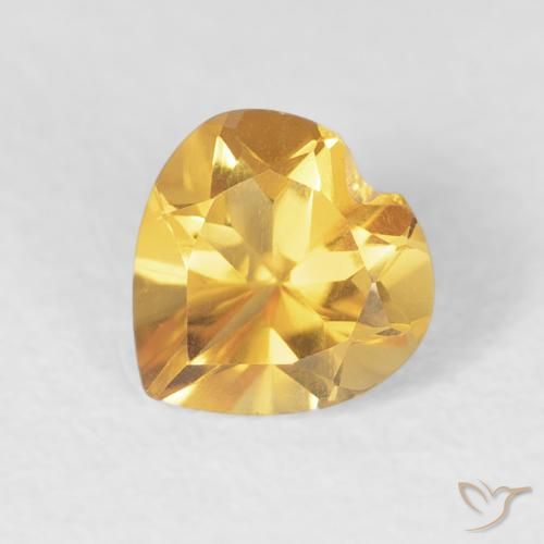 Citrine Or moyen naturelle Cœur, 0.70 ct, VVS