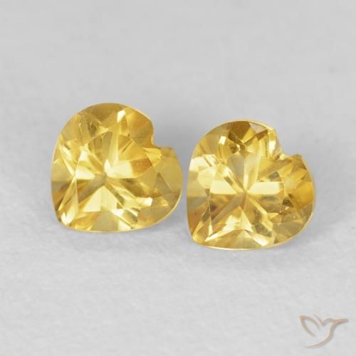 0.96ctw Naturel Orange Doré Citrine, Cœur, VVS-VS