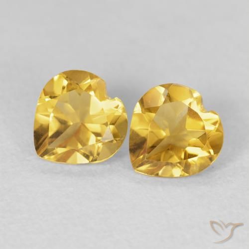 1.37ctw Naturel Doré Citrine, Cœur, VVS-VS