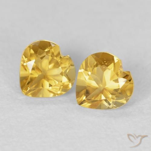 0.94ctw Naturel Doré Citrine, Cœur, VVS-VS