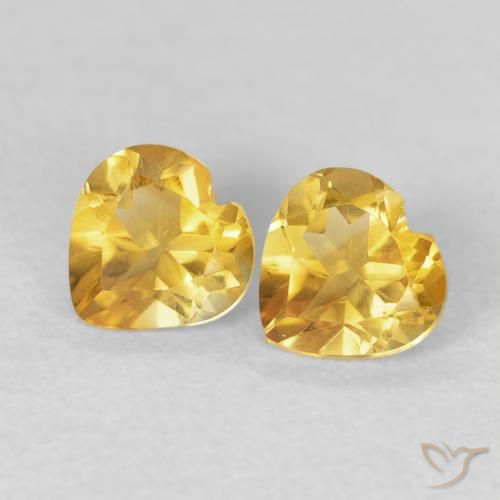 0.88ctw Naturel Doré Citrine, Cœur, VVS-VS