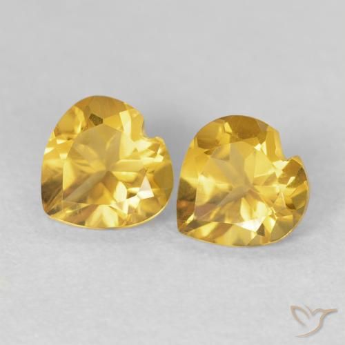1.42ctw Naturel Or moyen Citrine, Cœur, VVS-VS