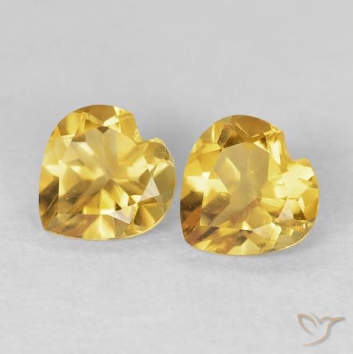 1.30ctw Naturel Doré Citrine, Cœur, VVS-VS