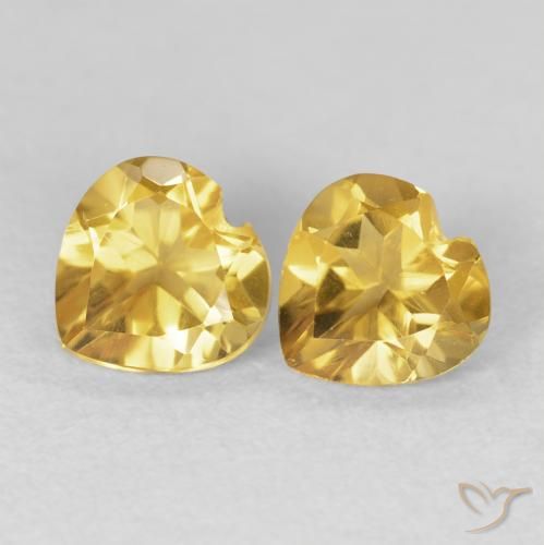 1.45ctw Naturel Doré profond Citrine, Cœur, VVS-VS