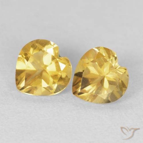 1.47ctw Naturel Doré Citrine, Cœur, VVS-VS