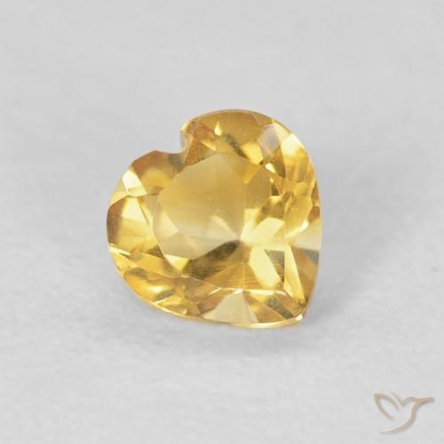 0.44ct Naturel Doré Citrine, Cœur, VVS