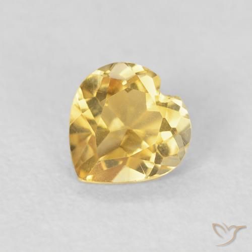 0.44ct Naturel Or moyen Citrine, Cœur, VVS