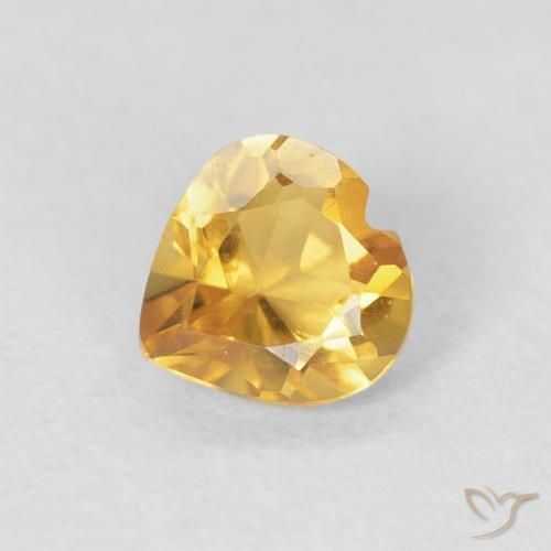 0.42ct Naturel Or moyen Citrine, Cœur, VVS