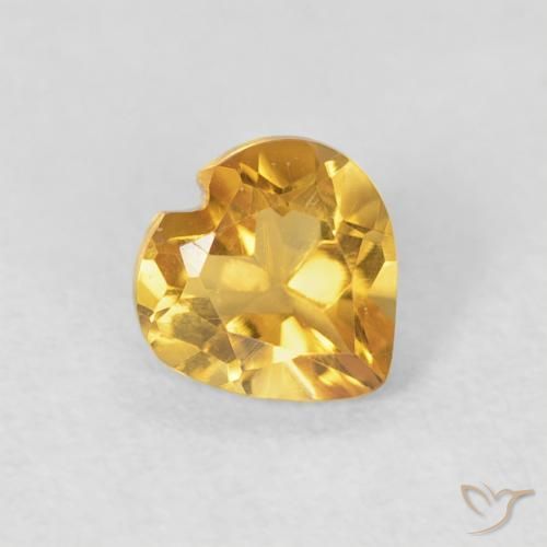 Citrine Or moyen naturelle Cœur, 0.42 ct, VVS