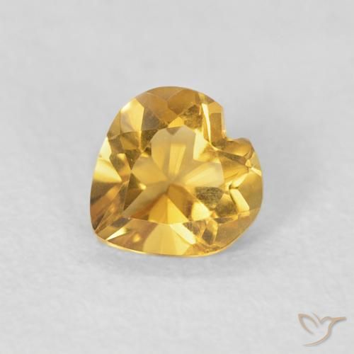 0.42ct Naturel Doré profond Citrine, Cœur, VVS