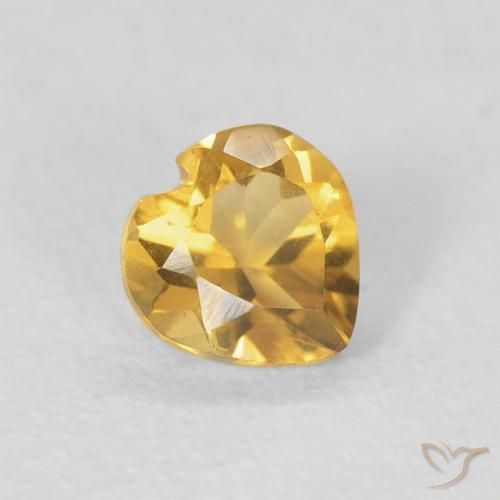 Citrine Doré profond naturelle Cœur, 0.42 ct, VVS