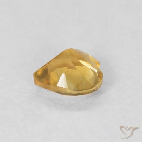 Citrine Doré profond naturelle Cœur, 0.42 ct, VVS