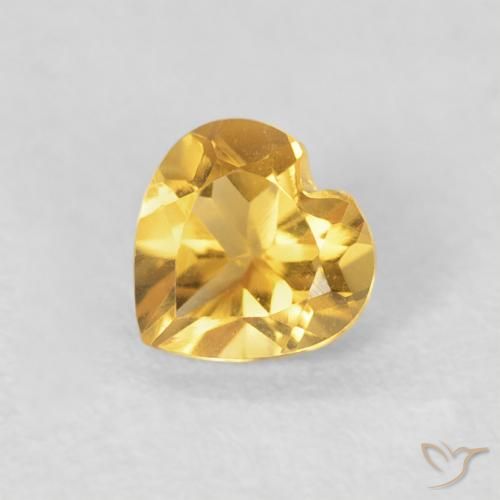 0.43ct Naturel Doré vif Citrine, Cœur, VVS