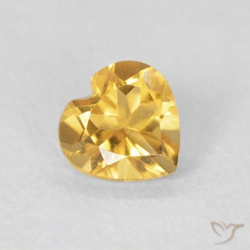 Citrine Doré vif naturelle Cœur, 0.43 ct, VVS