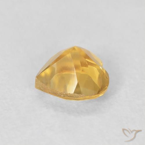 Citrine Doré vif naturelle Cœur, 0.43 ct, VVS