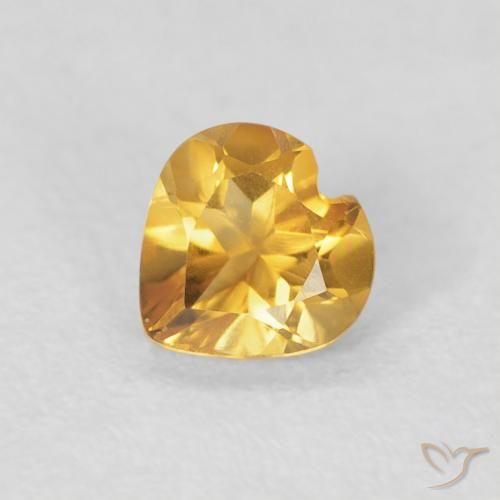 0.38ct Naturel Orange Doré Citrine, Cœur, VVS