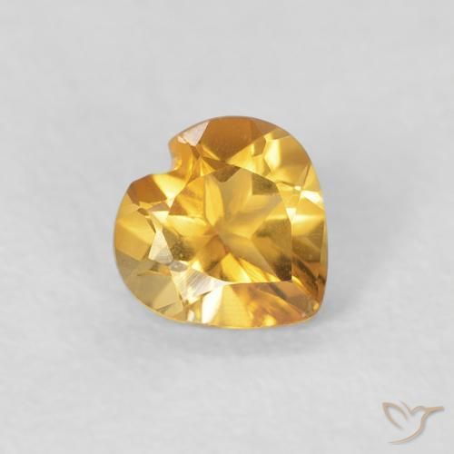 Citrine Orange Doré naturelle Cœur, 0.38 ct, VVS