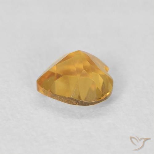 Citrine Orange Doré naturelle Cœur, 0.38 ct, VVS