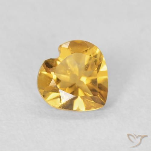Citrine Doré vif naturelle Cœur, 0.36 ct, VVS