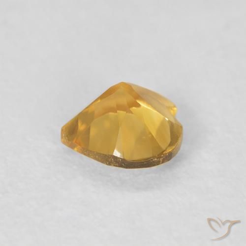 Citrine Doré vif naturelle Cœur, 0.36 ct, VVS