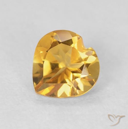0.72ct Naturel Medium Light-Golden Citrine, Cœur, VVS-VS