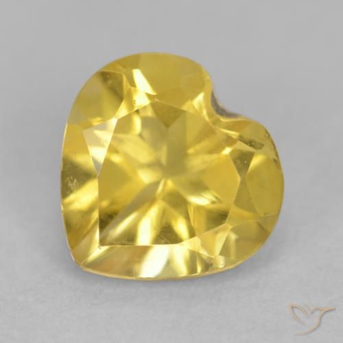 0.63ct Naturel Doré Citrine, Cœur, VVS-VS