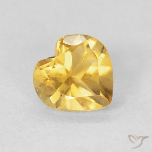 Citrine Doré profond naturelle Cœur, 0.72 ct, VVS-VS