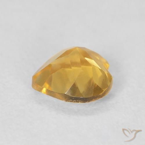 Citrine Doré vif naturelle Cœur, 0.67 ct, VVS-VS