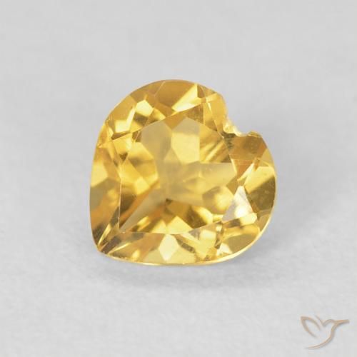 0.66ct Naturel Doré Citrine, Cœur, VVS-VS