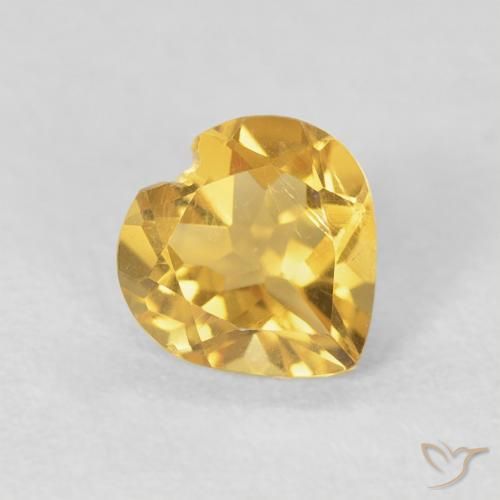 Citrine Doré naturelle Cœur, 0.66 ct, VVS-VS