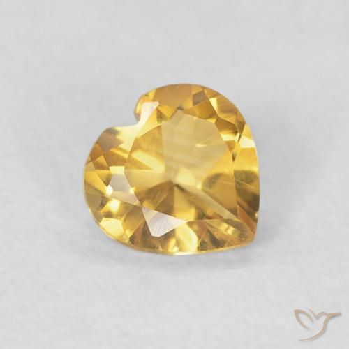 Citrine Or moyen naturelle Cœur, 0.35 ct, VVS-VS