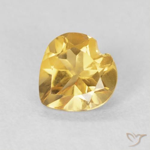 0.69ct Naturel Doré Citrine, Cœur, VVS-VS