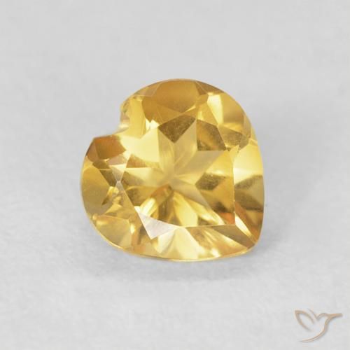 Citrine Doré naturelle Cœur, 0.69 ct, VVS-VS