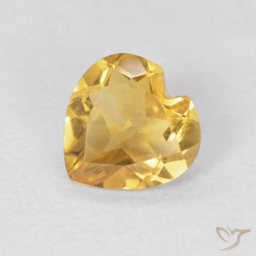 0.62ct Naturel Doré profond Citrine, Cœur, VVS-VS