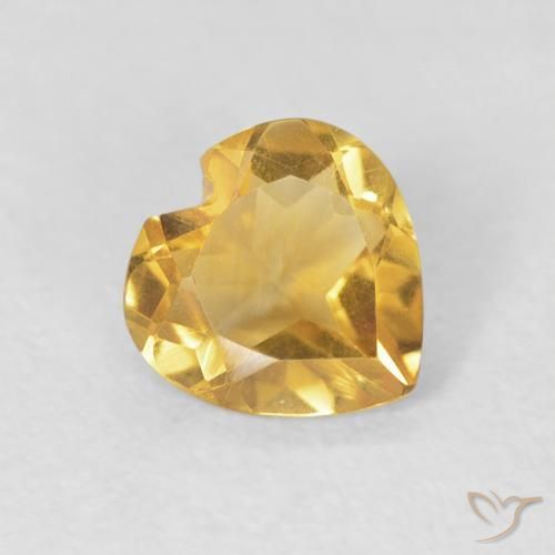 Citrine Doré profond naturelle Cœur, 0.62 ct, VVS-VS