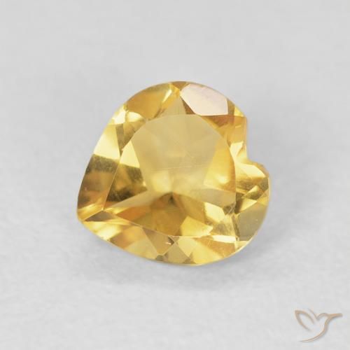 0.64ct Naturel Medium Light-Golden Citrine, Cœur, VVS-VS
