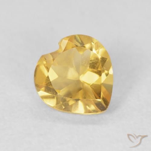 Citrine Medium Light-Golden naturelle Cœur, 0.64 ct, VVS-VS