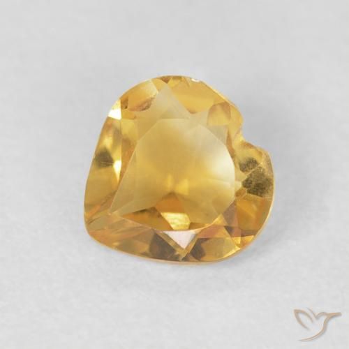 0.66ct Naturel Orange Doré Citrine, Cœur, VVS-VS