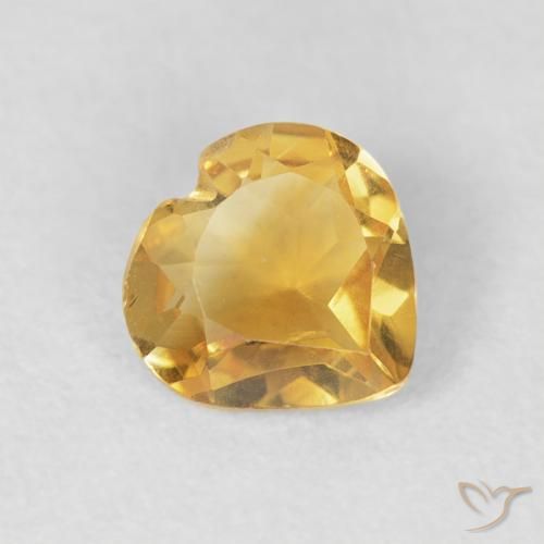 Citrine Orange Doré naturelle Cœur, 0.66 ct, VVS-VS