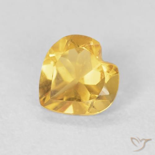 0.61ct Naturel Or moyen Citrine, Cœur, VVS-VS