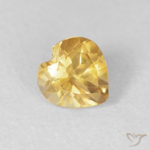 Citrine Orange Doré naturelle Cœur, 0.48 ct, VVS