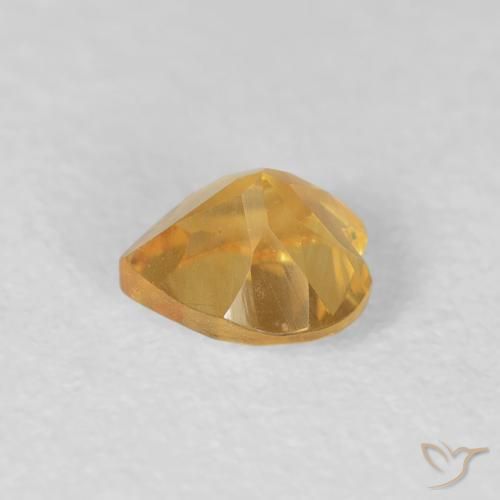 Citrine Orange Doré naturelle Cœur, 0.48 ct, VVS